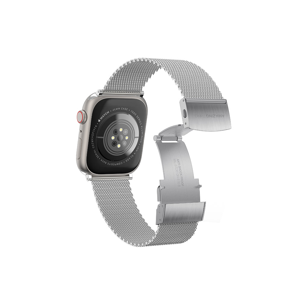 Amazingthing Titan Apple Watch 1/2/3/4/5/6/SE/7/8/9/10 (38/40/41/42mm Kasa) Uyumlu Metal Hasır Kordon - 3 Amazingthing Titan Apple Watch 1/2/3/4/5/6/SE/7/8/9/10 (38/40/41/42mm Kasa) Uyumlu Metal Hasır Kordon - 3